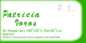 patricia voros business card